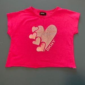 dkny hot pink cropped top